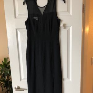 Vintage Black Evening Dress w/ Mid-Thigh Slit